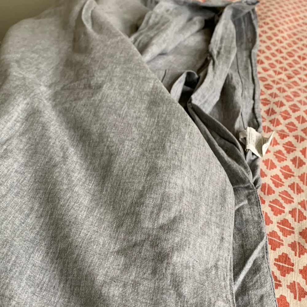 Pottery Barn kids F/Q grey linen duvet
